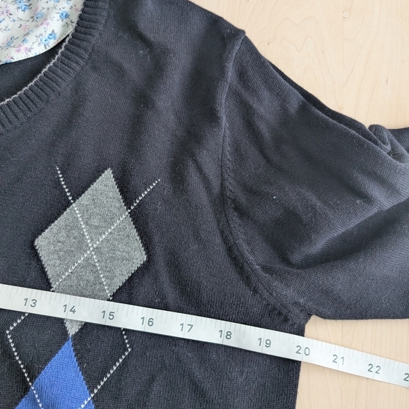 🇬🇧PAUL SMITH Black, Gray and Blue Argyle Sweater - Picture 10 of 14